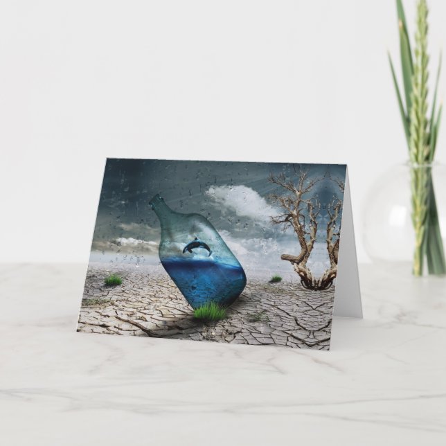 Cartes Pour Fêtes Annuelles Enflure d'épaulard en bouteille (Devant)