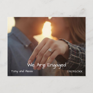 Cartes Pour Fêtes Annuelles Engagement Photo Announcement Card