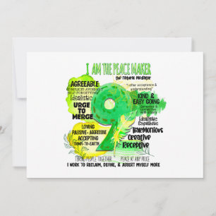 Cartes Pour Fêtes Annuelles Enneagram Type 9 - Je Suis Le Maître De La Paix