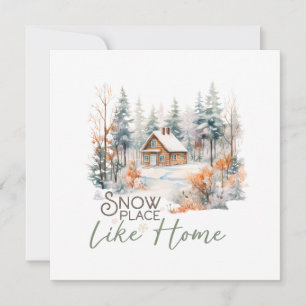 Cartes Pour Fêtes Annuelles Enneigement comme chez soi, Cabine de montagne Noë