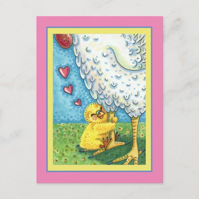 CARTES POUR FÊTES ANNUELLES ENNUYEZ VOTRE MOMME, LE POULET BÉBÉ AIME LA MÈRE Q (Devant)