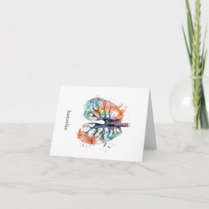 Cartes Pour Fêtes Annuelles Enraciné dans l'aquarelle de souffle Poumons sur m