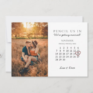 Cartes Pour Fêtes Annuelles Enregistrer la date Nov 2021 Calendrier Mois Coeur