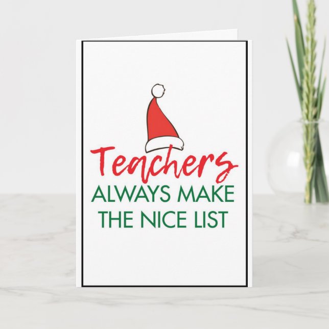 CARTES POUR FÊTES ANNUELLES **ENSEIGNANT DE L'ANNÉE** JOYEZ NOËL À VOUS! (Devant)