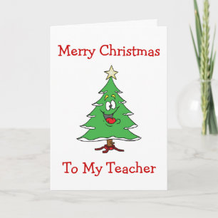 CARTES POUR FÊTES ANNUELLES ENSEIGNANT/NOËL-NOËL ARBRE CUTE POUR ENSEIGNANT