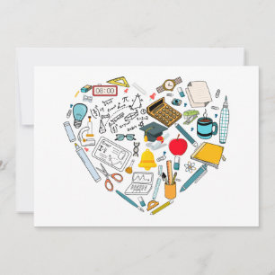 Cartes Pour Fêtes Annuelles Enseignant Professeur Outil Coeur