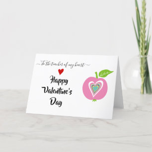 Cartes Pour Fêtes Annuelles Enseignants Valentines jour coeur coloré rose pomm