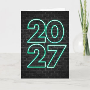 Cartes Pour Fêtes Annuelles Enseigne au néon Nouvel An 2027
