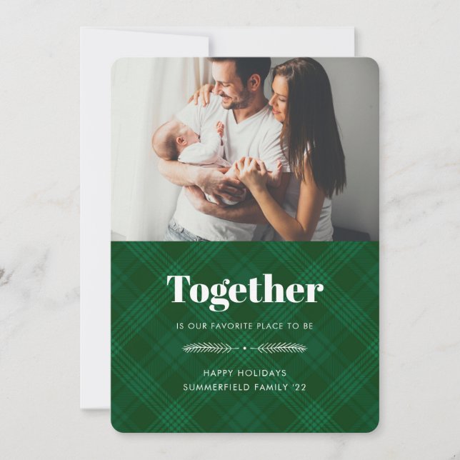 Cartes Pour Fêtes Annuelles Ensemble est notre famille photo préférée Noël (Devant)