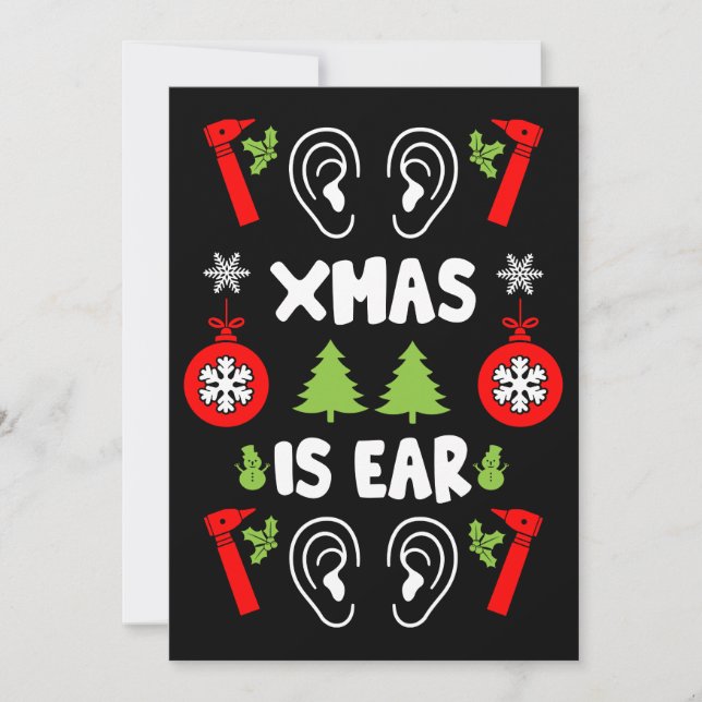 Cartes Pour Fêtes Annuelles ENT Doctor Christmas (Devant)