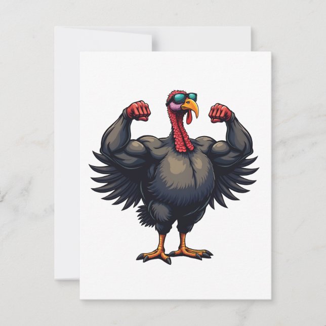 Cartes Pour Fêtes Annuelles Entraînement de gym pour la fête de Thanksgiving p (Devant)