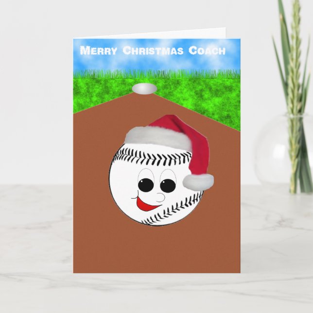Cartes Pour Fêtes Annuelles entraîneur de baseball noël (Devant)