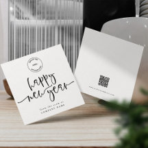 Entreprise Bonne Année Logo QR Code noir blanc