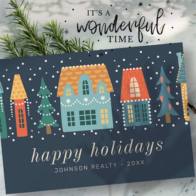 Cartes Pour Fêtes Annuelles Entreprise de Noël d'hiver moderne (Créateur téléchargé)
