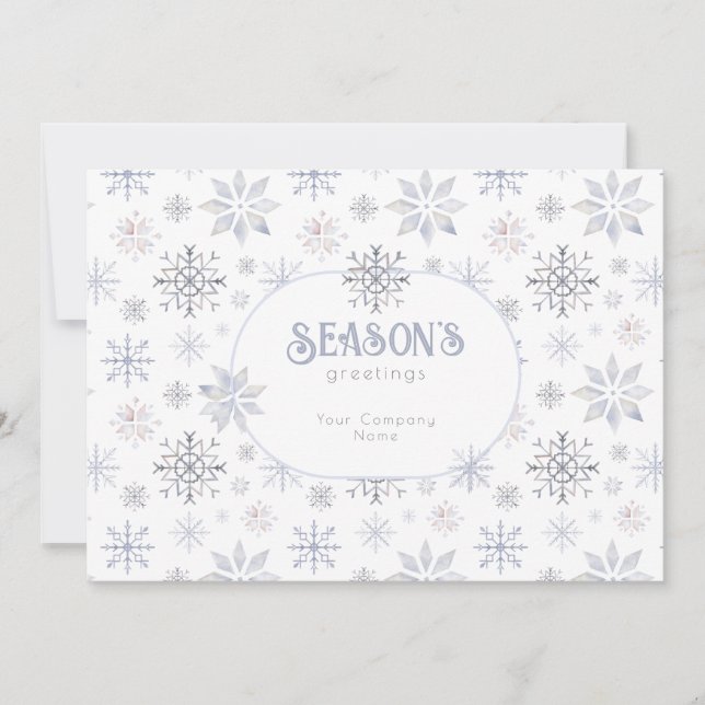 Cartes Pour Fêtes Annuelles Entreprise Joyeuses Fêtes moderne Snowflake (Devant)