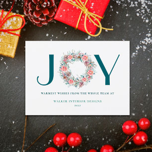 Cartes Pour Fêtes Annuelles Entreprise moderne Noël Joyeux Wreath