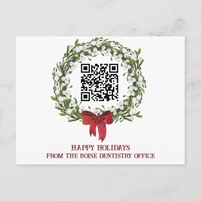 Cartes Pour Fêtes Annuelles Entreprise Petite entreprise QR (Devant)
