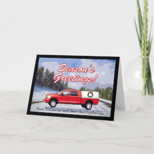 Cartes Pour Fêtes Annuelles Entreprises Camion Logo Entrepreneur voeux de Noël