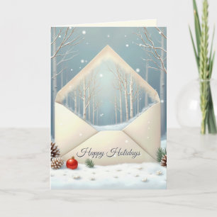 Cartes Pour Fêtes Annuelles Enveloppe De Joyeuses Vacances Avec Les Oiseaux