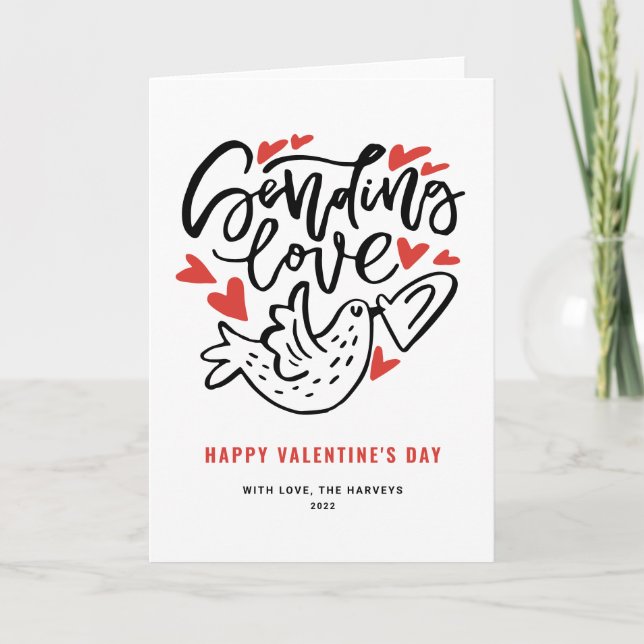 Cartes Pour Fêtes Annuelles Envoi d'amour Calligraphie moderne Saint-Valentin (Devant)