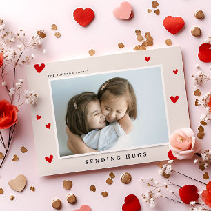 Cartes Pour Fêtes Annuelles Envoi de carreaux, Coeurs rouges Photo Valentines