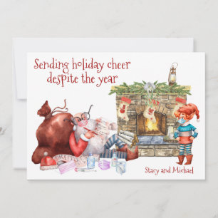 Cartes Pour Fêtes Annuelles Envoi de la liste Père Noël Cheer Holiday 2021