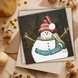Cartes Pour Fêtes Annuelles Envoi de serres mignonne Snowman Noël