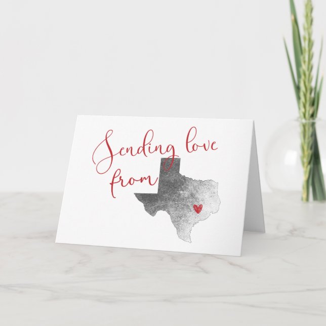 Cartes Pour Fêtes Annuelles Envoyer de l'amour du Texas - Saint-Valentin (Devant)