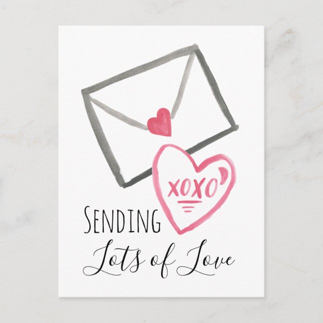 Cartes Pour Fêtes Annuelles Envoyer la lettre d'amour de Valentine Xoxo Heart (Devant)
