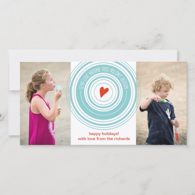 Cartes Pour Fêtes Annuelles Envoyer l'amour autour de x2 (Devant)