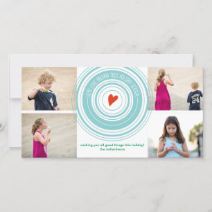 Cartes Pour Fêtes Annuelles Envoyer l'amour autour x4