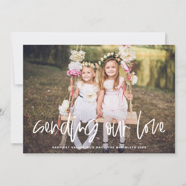 Cartes Pour Fêtes Annuelles Envoyer notre amour Lettrer la Saint Valentin Phot (Devant)
