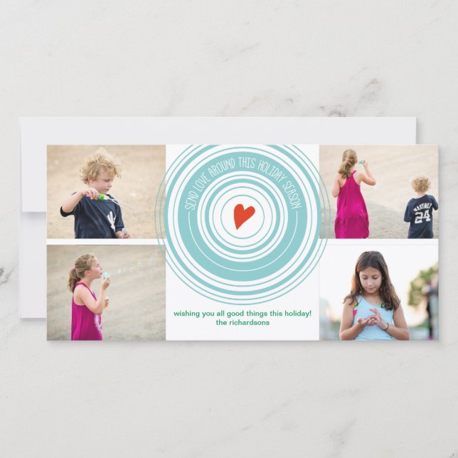 Cartes Pour Fêtes Annuelles Envoyez de l'amour autour x4 (Devant)