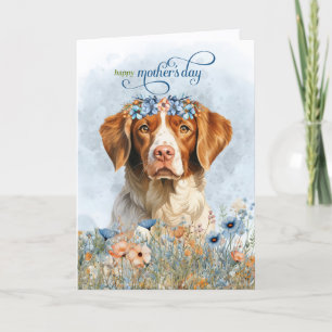 Cartes Pour Fêtes Annuelles Épagneul breton Fleurs de la fête des mères