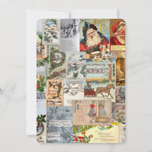 Cartes Pour Fêtes Annuelles Ephémère de Noël victorienne antique Collage Art