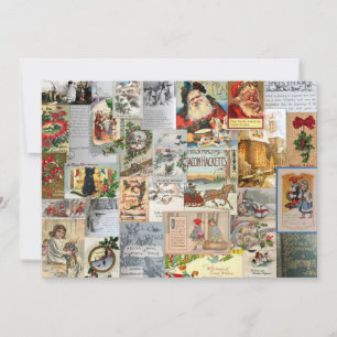 Cartes Pour Fêtes Annuelles Ephémère de Noël victorienne antique Collage Art