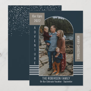 Cartes Pour Fêtes Annuelles Epic Adventure Modern Noël Holiday Grey