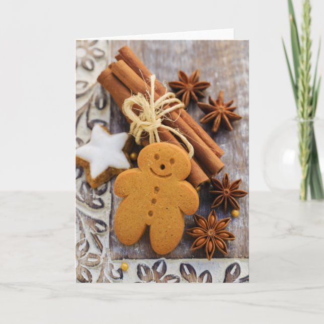 Cartes Pour Fêtes Annuelles Épices de Noël, gingembre et étoiles d'anis (Devant)