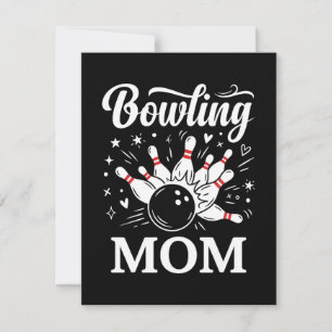 Cartes Pour Fêtes Annuelles Épingles de cœur de maman de bowling Ligue drôle F