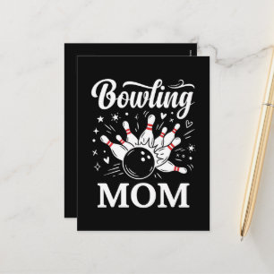 Cartes Pour Fêtes Annuelles Épingles de cœur de maman de bowling Ligue drôle F