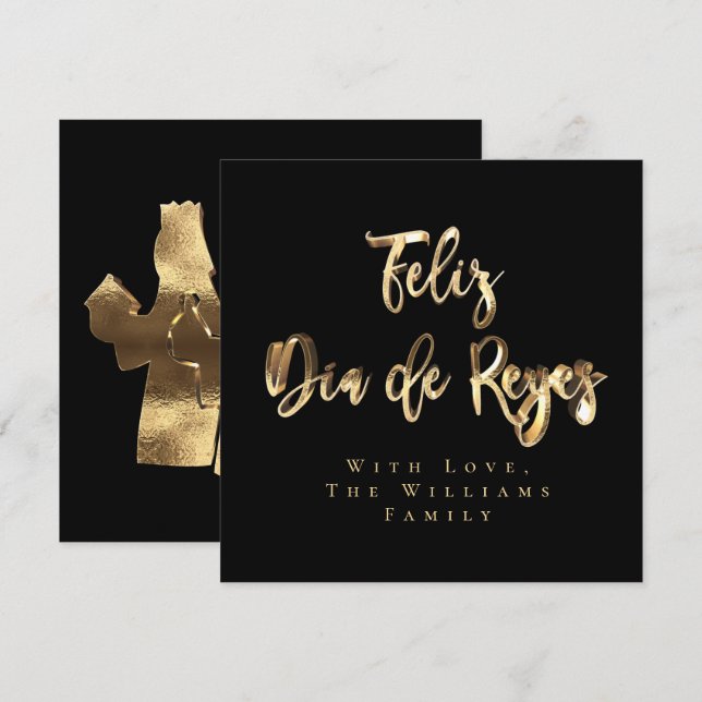 Cartes Pour Fêtes Annuelles Epiphanie Feliz Dia de Reyes (Devant / Derrière)