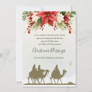 Cartes Pour Fêtes Annuelles Epiphanie Noël Trois rois Poinsettia