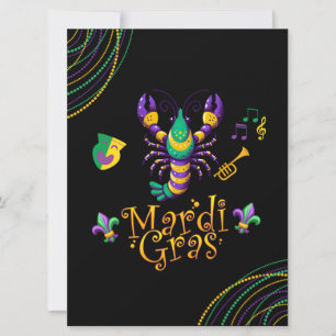 Cartes Pour Fêtes Annuelles Épis/trompette/masque/fleur de lis Mardi Gras