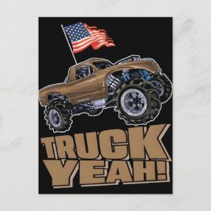 Cartes Pour Fêtes Annuelles Équipage de cousins Camion monstre patriotique Qua