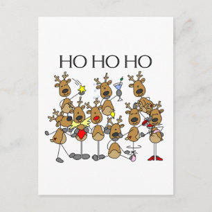 Cartes Pour Fêtes Annuelles Équipe de Chemises et Cadeaux Reindeer