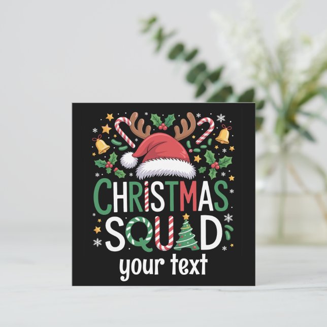 Cartes Pour Fêtes Annuelles Équipe de Noël familiale personnalisée 2025 Corres (Debout devant)