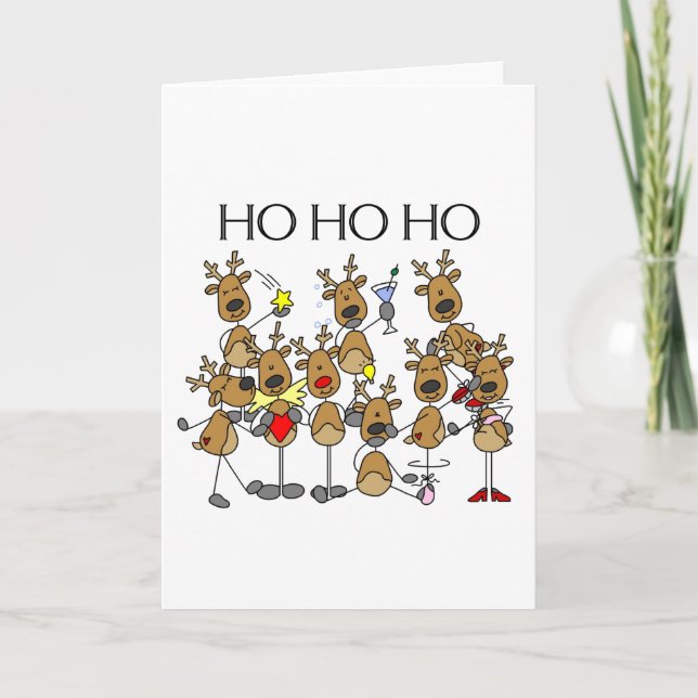 Cartes Pour Fêtes Annuelles Équipe de Reindeer (Devant)