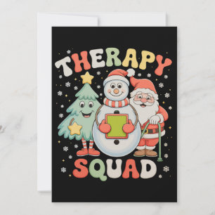 Cartes Pour Fêtes Annuelles Équipe de thérapie de Noël SLP OT PT Crew Père Noë