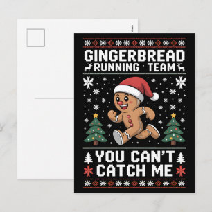 Cartes Pour Fêtes Annuelles Équipe Gingerbread : Courir vite, rester en tête !