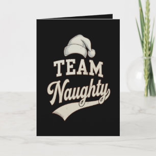Cartes Pour Fêtes Annuelles Équipe Santa naughty Noël Xmas appariement famille